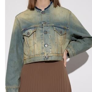 Maison Margiela Vintage Wash Dirty Denim Jean Jacket Size 12‎ New Retails $1245